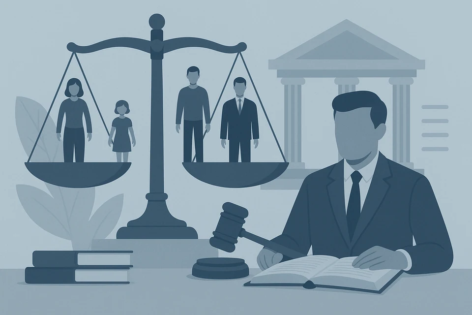 Velayet davasında hakim neye karar verir sorusuna 2026 güncel kriterlerle cevap veren mahkeme salonu görüntüsü.